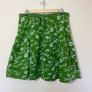 Vintage Y2K Floral Green Cotton Skirt